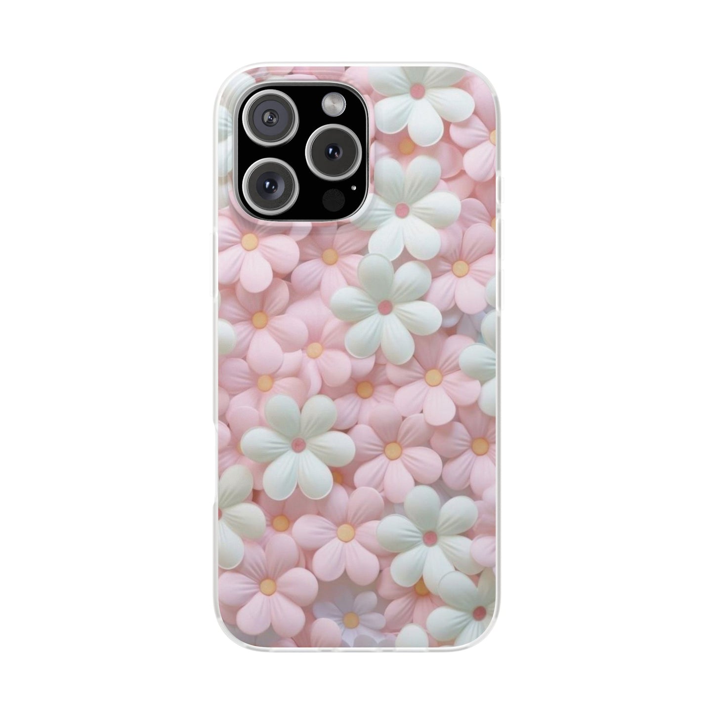 Pastel Floral Bloom Art iPhone Case – Premium Aesthetic Transparent Phone Cover for Girls | Spigen Luxury Stylish Artistic Designer Shockproof Protective Mobile Back Case for iPhone 12, 13, 14, 15, 16 & 17 Series