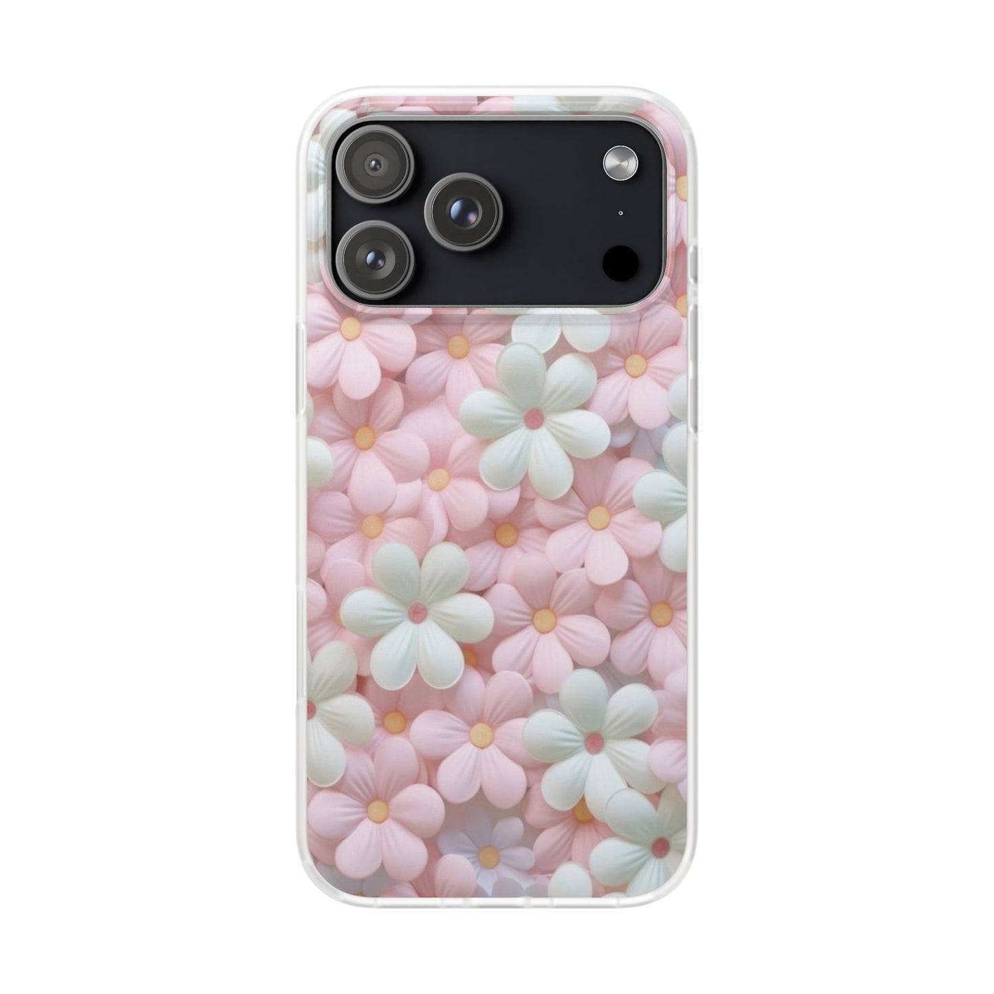 Pastel Floral Bloom Art iPhone Case – Premium Aesthetic Transparent Phone Cover for Girls | Spigen Luxury Stylish Artistic Designer Shockproof Protective Mobile Back Case for iPhone 12, 13, 14, 15, 16 & 17 Series
