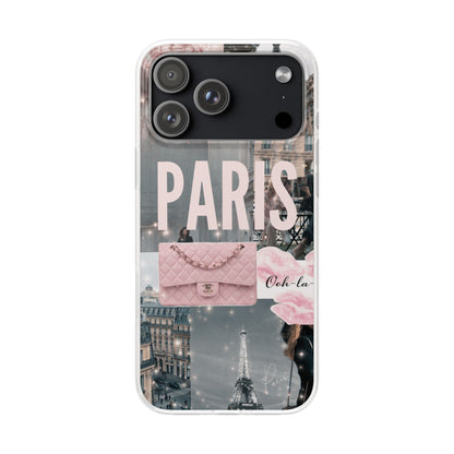 Paris Aesthetic Collage iPhone Case – Premium Spigen Luxury Fashion Designer Phone Cover for Girls | Stylish Fancy HD Printed Protective Back Case for iPhone 12, 13, 14, 15, 16 & 17 Series