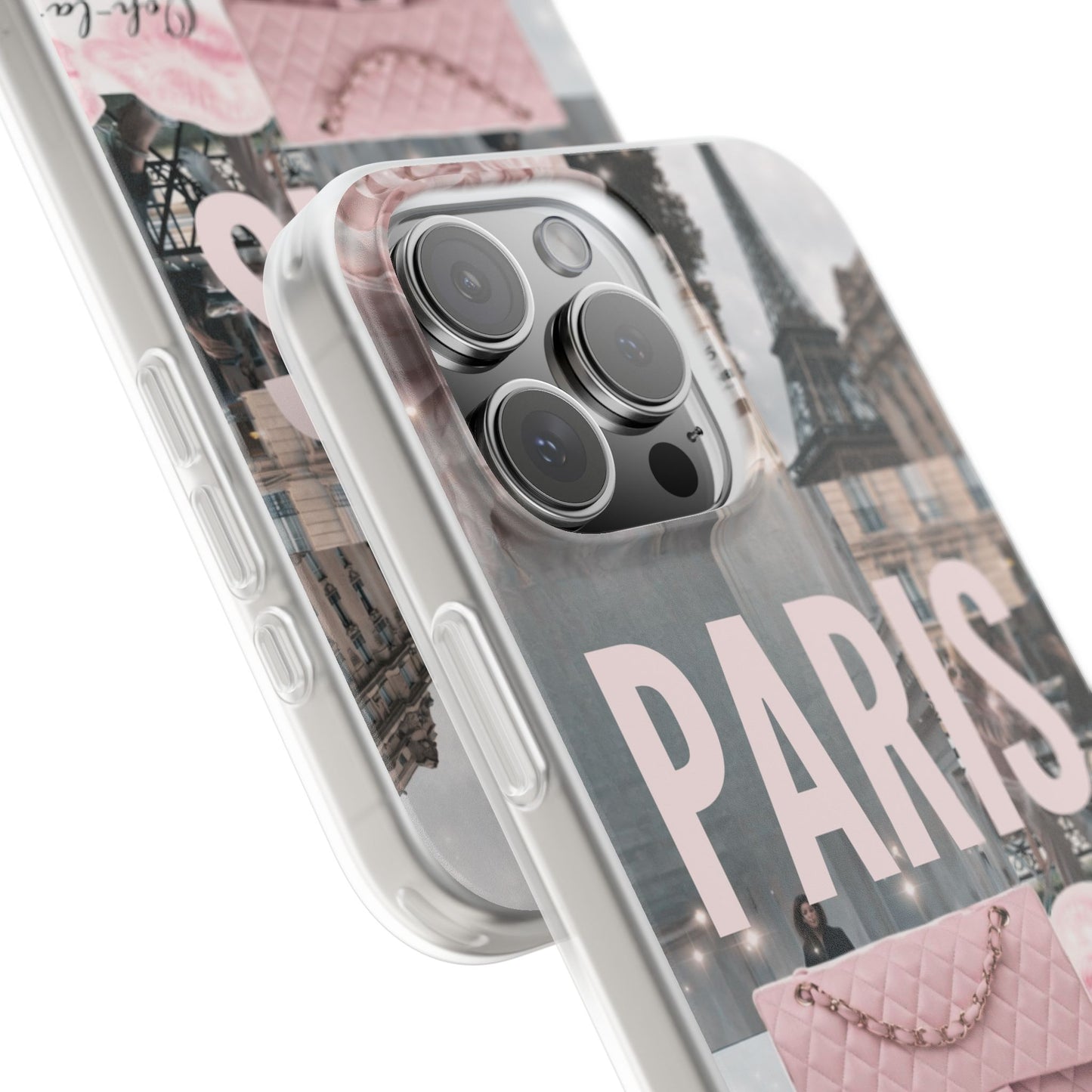 Paris Aesthetic Collage iPhone Case – Premium Spigen Luxury Fashion Designer Phone Cover for Girls | Stylish Fancy HD Printed Protective Back Case for iPhone 12, 13, 14, 15, 16 & 17 Series