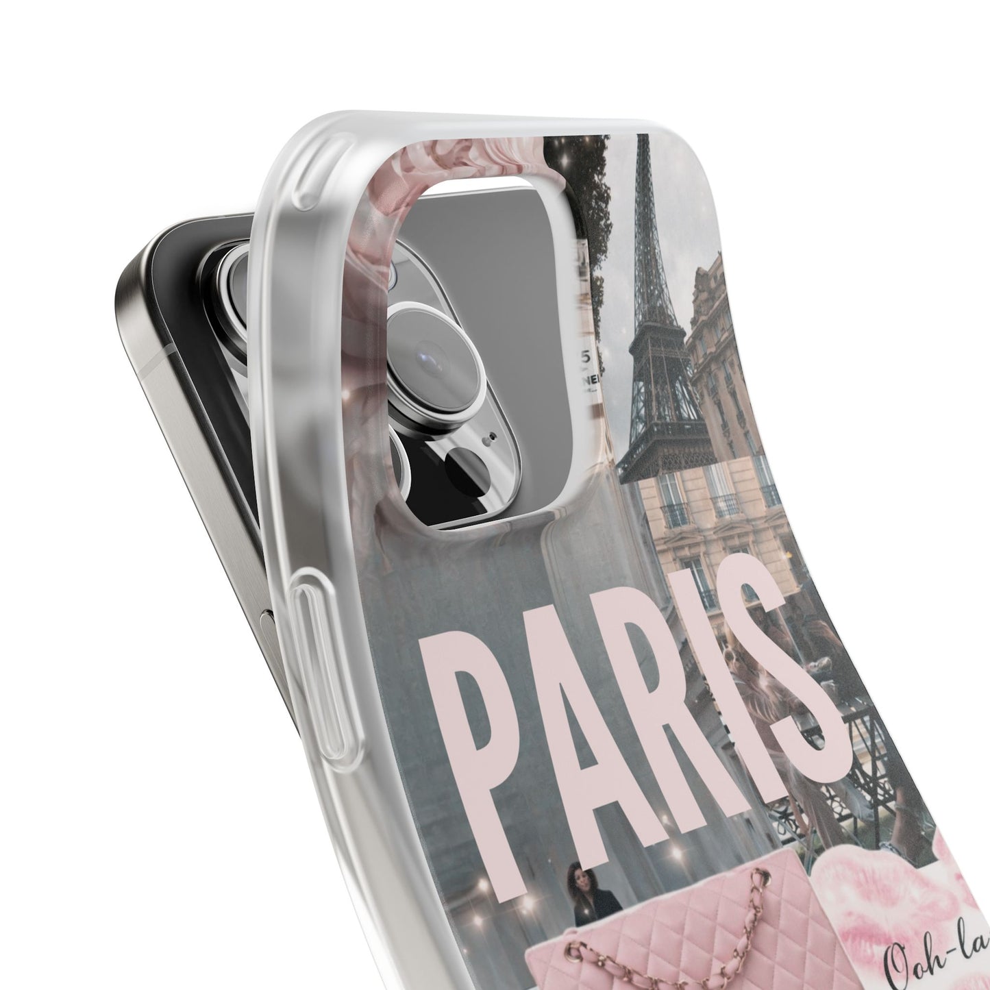 Paris Aesthetic Collage iPhone Case – Premium Spigen Luxury Fashion Designer Phone Cover for Girls | Stylish Fancy HD Printed Protective Back Case for iPhone 12, 13, 14, 15, 16 & 17 Series