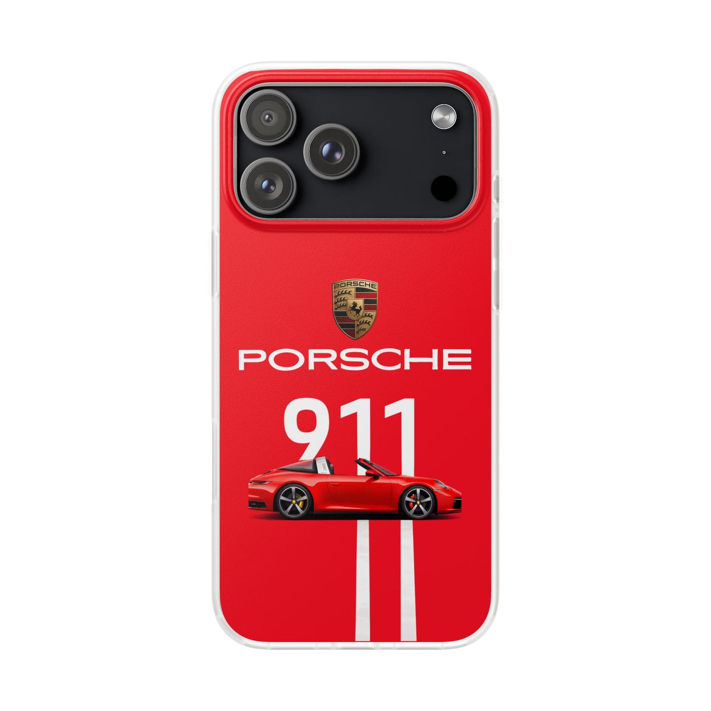 Porsche 911 Red Sports Car iPhone Case – Premium Luxury Sports Car Phone Cover for Boys & Girls | Spigen Stylish Aesthetic Designer Shockproof Protective Mobile Back Case for iPhone 12, 13, 14, 15, 16 & 17 Series