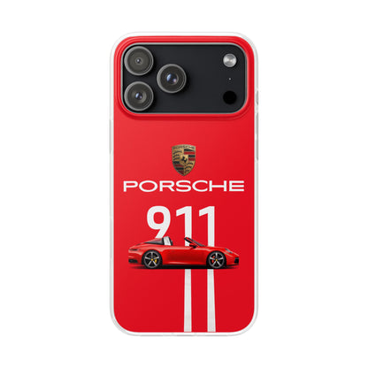 Porsche 911 Red Sports Car iPhone Case – Premium Luxury Sports Car Phone Cover for Boys & Girls | Spigen Stylish Aesthetic Designer Shockproof Protective Mobile Back Case for iPhone 12, 13, 14, 15, 16 & 17 Series