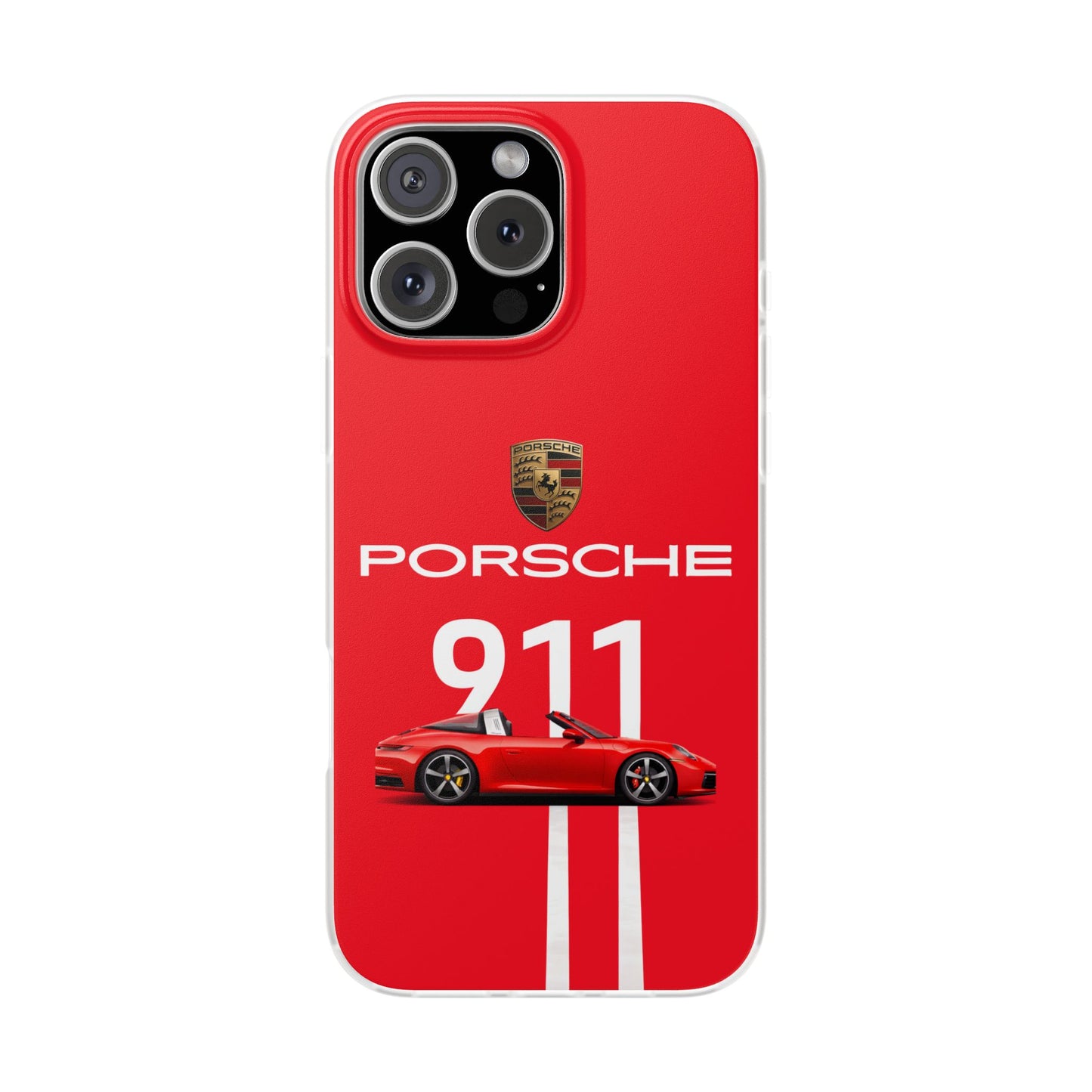 Porsche 911 Red Sports Car iPhone Case – Premium Luxury Sports Car Phone Cover for Boys & Girls | Spigen Stylish Aesthetic Designer Shockproof Protective Mobile Back Case for iPhone 12, 13, 14, 15, 16 & 17 Series
