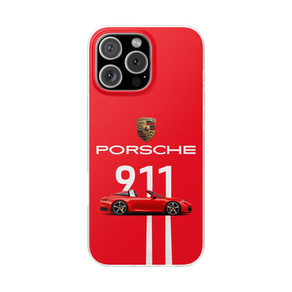 Porsche 911 Red Sports Car iPhone Case – Premium Luxury Sports Car Phone Cover for Boys & Girls | Spigen Stylish Aesthetic Designer Shockproof Protective Mobile Back Case for iPhone 12, 13, 14, 15, 16 & 17 Series