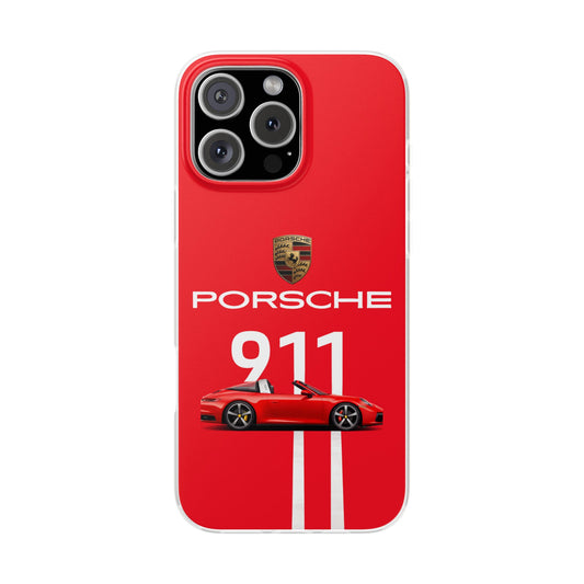 Porsche 911 Red Sports Car iPhone Case – Premium Luxury Sports Car Phone Cover for Boys & Girls | Spigen Stylish Aesthetic Designer Shockproof Protective Mobile Back Case for iPhone 12, 13, 14, 15, 16 & 17 Series