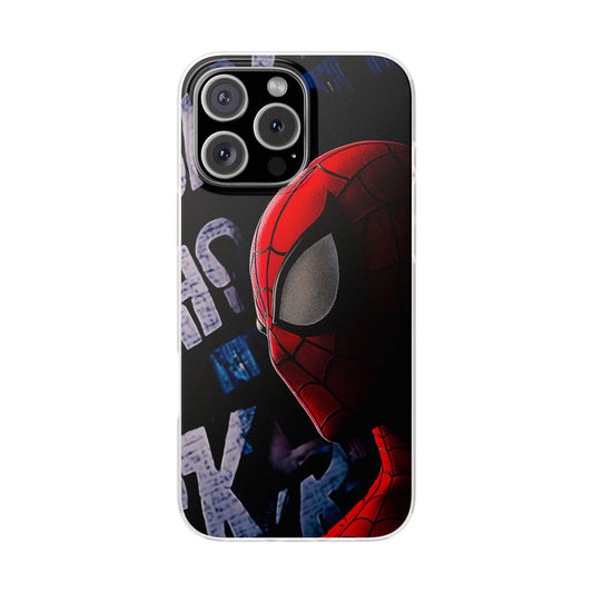Spider-Man Graphic Art Printed Mobile Cover for iPhone – Premium Superhero Phone Case for Boys & Girls | Spigen Luxury Stylish Aesthetic Designer Shockproof Protective Back Cover for iPhone 12, 13, 14, 15, 16 & 17 Series