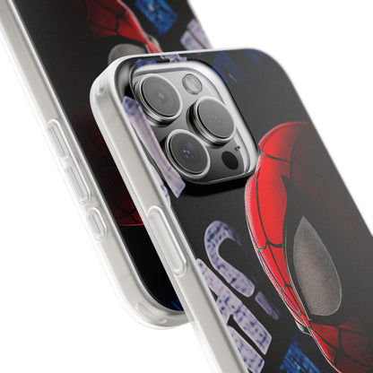 Spider-Man Graphic Art Printed Mobile Cover for iPhone – Premium Superhero Phone Case for Boys & Girls | Spigen Luxury Stylish Aesthetic Designer Shockproof Protective Back Cover for iPhone 12, 13, 14, 15, 16 & 17 Series