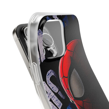 Spider-Man Graphic Art Printed Mobile Cover for iPhone – Premium Superhero Phone Case for Boys & Girls | Spigen Luxury Stylish Aesthetic Designer Shockproof Protective Back Cover for iPhone 12, 13, 14, 15, 16 & 17 Series