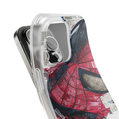 SpiderMan Collage Art iPhone Case – Premium Marvel Superhero Phone Cover for Boys & Girls | Spigen Luxury Stylish Aesthetic Designer Shockproof Protective Mobile Back Case for iPhone 12, 13, 14, 15, 16 & 17 Series