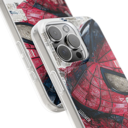 SpiderMan Collage Art iPhone Case – Premium Marvel Superhero Phone Cover for Boys & Girls | Spigen Luxury Stylish Aesthetic Designer Shockproof Protective Mobile Back Case for iPhone 12, 13, 14, 15, 16 & 17 Series