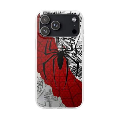 Spider-Man Spider Web City iPhone Case – Premium Marvel Superhero Phone Cover for Boys & Girls | Spigen Luxury Stylish Aesthetic Designer Shockproof Protective Mobile Back Case for iPhone 12, 13, 14, 15, 16 & 17 Series