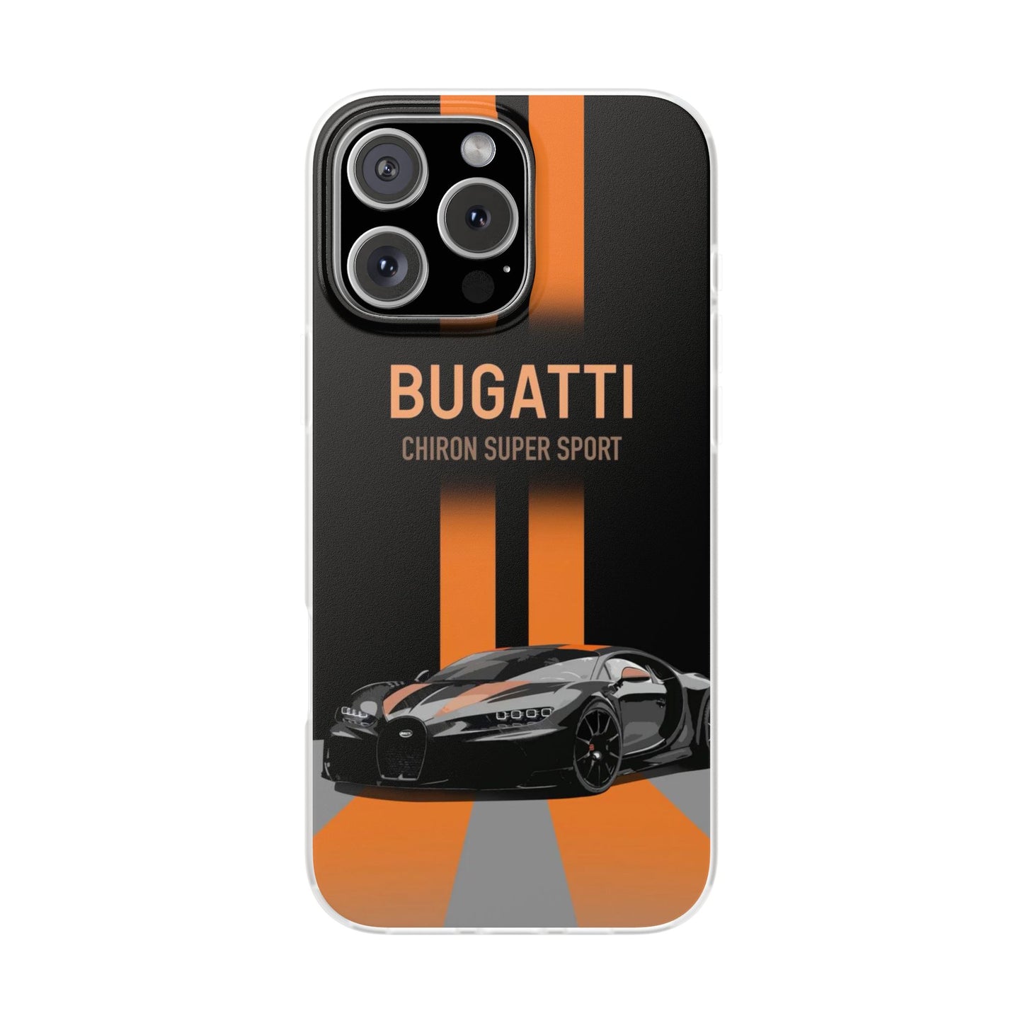 Bugatti Chiron Super Sport Printed Mobile Cover for iPhone – Luxury Sports Car Phone Case | Spigen Premium Stylish Aesthetic Designer Shockproof Protective Back Cover for Men & Boys | Compatible with iPhone 12, 13, 14, 15, 16 & 17 Series
