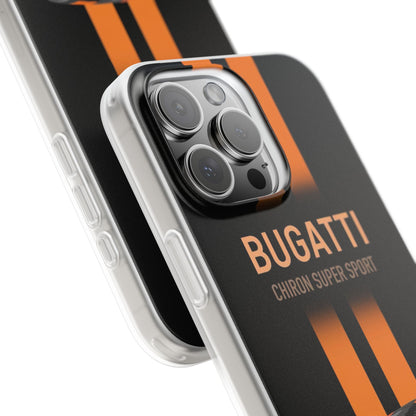 Bugatti Chiron Super Sport Printed Mobile Cover for iPhone – Luxury Sports Car Phone Case | Spigen Premium Stylish Aesthetic Designer Shockproof Protective Back Cover for Men & Boys | Compatible with iPhone 12, 13, 14, 15, 16 & 17 Series