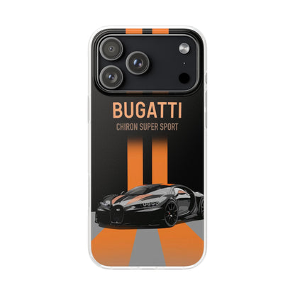 Bugatti Chiron Super Sport Printed Mobile Cover for iPhone – Luxury Sports Car Phone Case | Spigen Premium Stylish Aesthetic Designer Shockproof Protective Back Cover for Men & Boys | Compatible with iPhone 12, 13, 14, 15, 16 & 17 Series