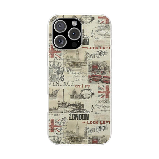 Vintage London iPhone Case – Luxury Artistic Printed Phone Cover | Stylish Aesthetic Transparent Shockproof Back Case for iPhone 12–17 Series
