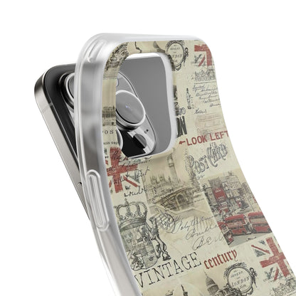 Vintage London iPhone Case – Luxury Artistic Printed Phone Cover | Stylish Aesthetic Transparent Shockproof Back Case for iPhone 12–17 Series