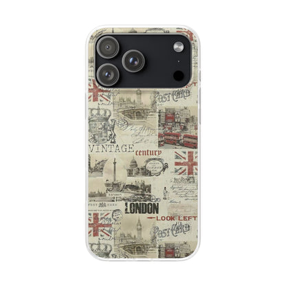 Vintage London iPhone Case – Luxury Artistic Printed Phone Cover | Stylish Aesthetic Transparent Shockproof Back Case for iPhone 12–17 Series