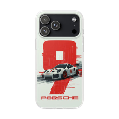 Spigen Luxury Porsche Racing Red 9 Printed Mobile Cover Case for Boys & Girls | New Stylish Fancy Aesthetic Sports Car Designer Back Cover | Premium Protective Shockproof 12 -17 Series