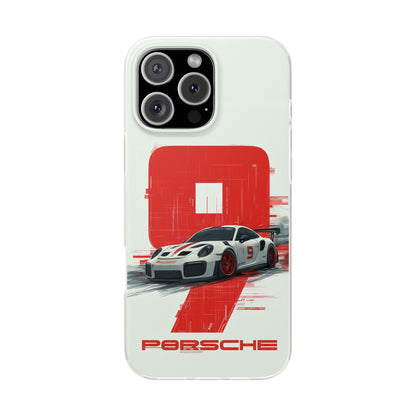 Spigen Luxury Porsche Racing Red 9 Printed Mobile Cover Case for Boys & Girls | New Stylish Fancy Aesthetic Sports Car Designer Back Cover | Premium Protective Shockproof 12 -17 Series