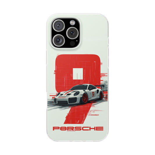 Spigen Luxury Porsche Racing Red 9 Printed Mobile Cover Case for Boys & Girls | New Stylish Fancy Aesthetic Sports Car Designer Back Cover | Premium Protective Shockproof 12 -17 Series