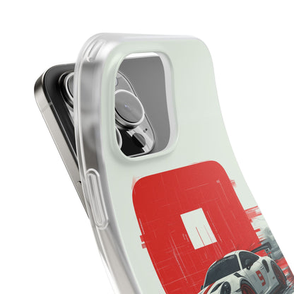 Spigen Luxury Porsche Racing Red 9 Printed Mobile Cover Case for Boys & Girls | New Stylish Fancy Aesthetic Sports Car Designer Back Cover | Premium Protective Shockproof 12 -17 Series
